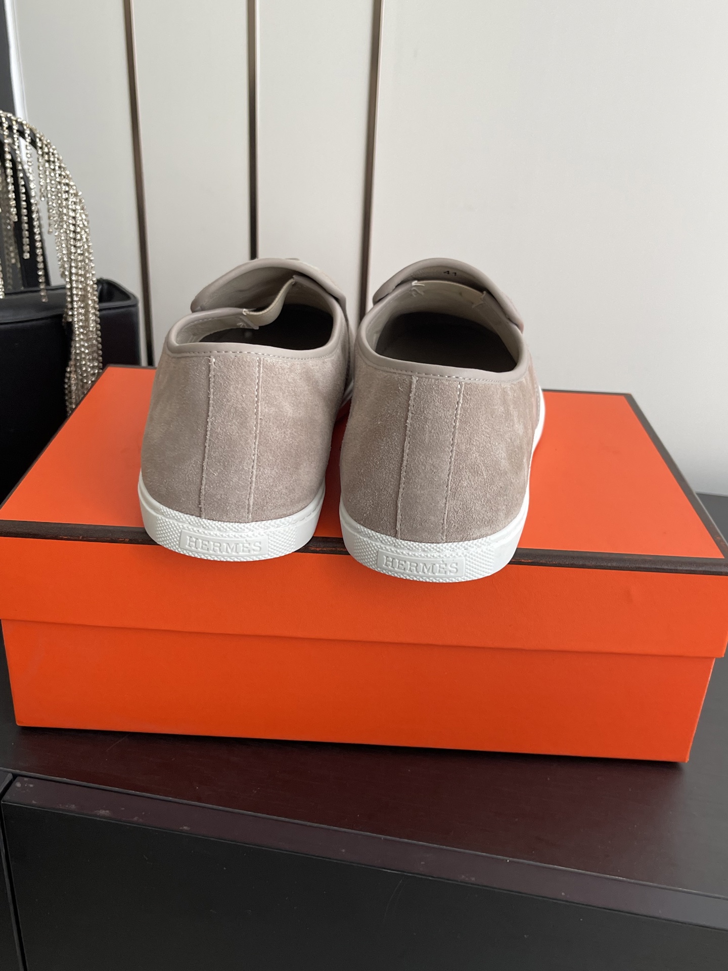 HERMÈS Destin Suede Loafers with Kelly Buckle