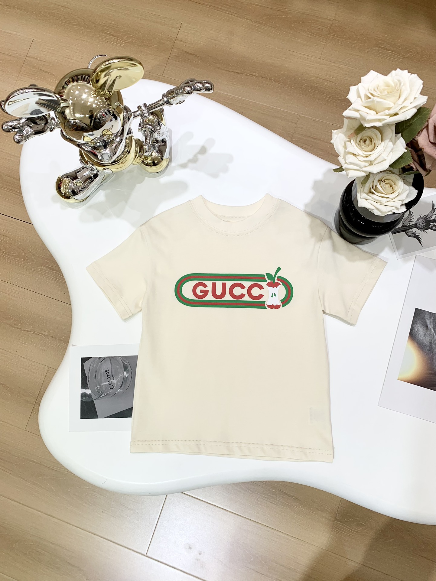 Gucci Designer
 Clothing Kids Clothes T-Shirt Yellow Printing Kids Boy Girl Spring Collection Short Sleeve