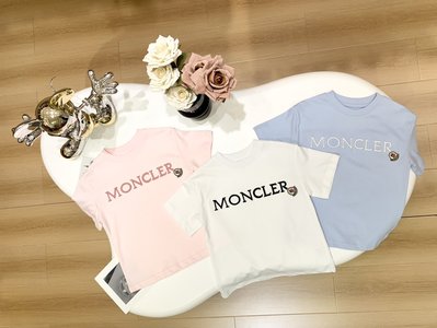 Moncler Clothing Kids Clothes T-Shirt Blue Pink White Kids Boy Girl Spring Collection Short Sleeve