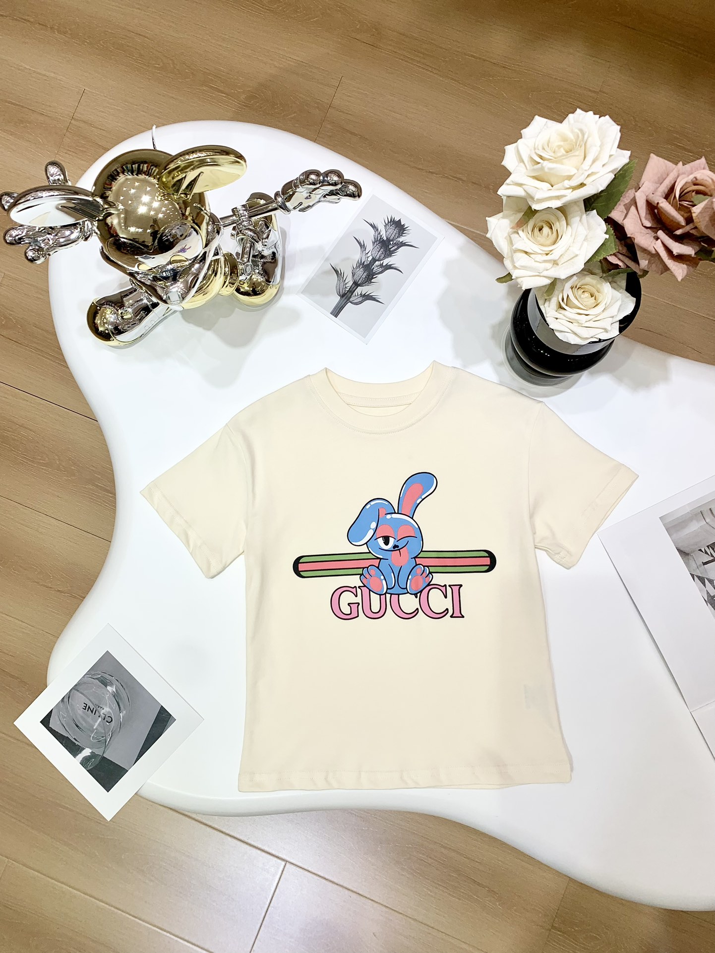 Gucci Kleding Voor Kinderen T-Shirt Replica van de beste kwaliteit
 Geel Afdrukken Kinderen Jongen Meisje Lentecollectie Korte mouw