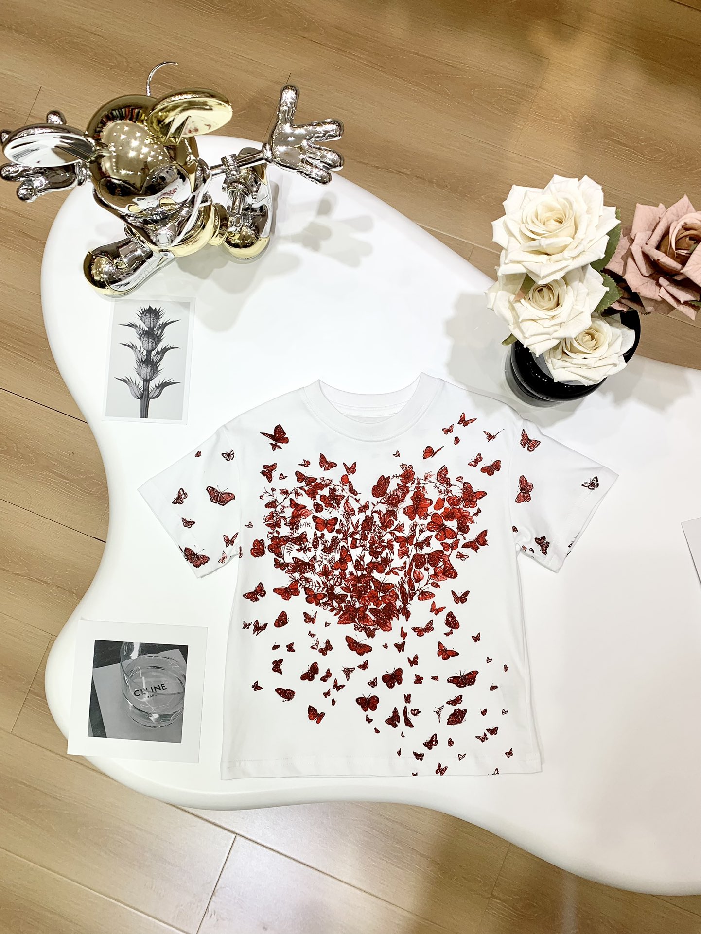 Dior Kleding Voor Kinderen T-Shirt Wit Afdrukken Kinderen Meisje Lentecollectie Korte mouw