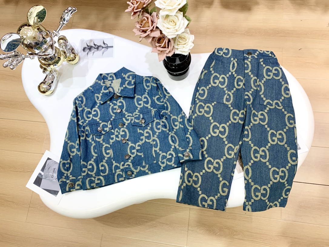 Gucci Clothing Kids Clothes Beige Blue White Kids Boy Girl Fall/Winter Collection