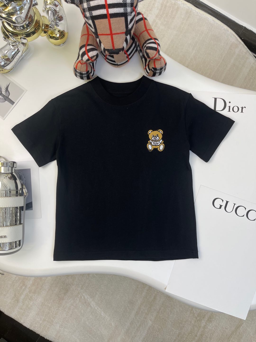 ❤️无少 MOSCHINO 莫斯奇洛 2025 nueva temporada de primavera para niños, camiseta de manga corta, osito🐻 bordado, calidad orig…