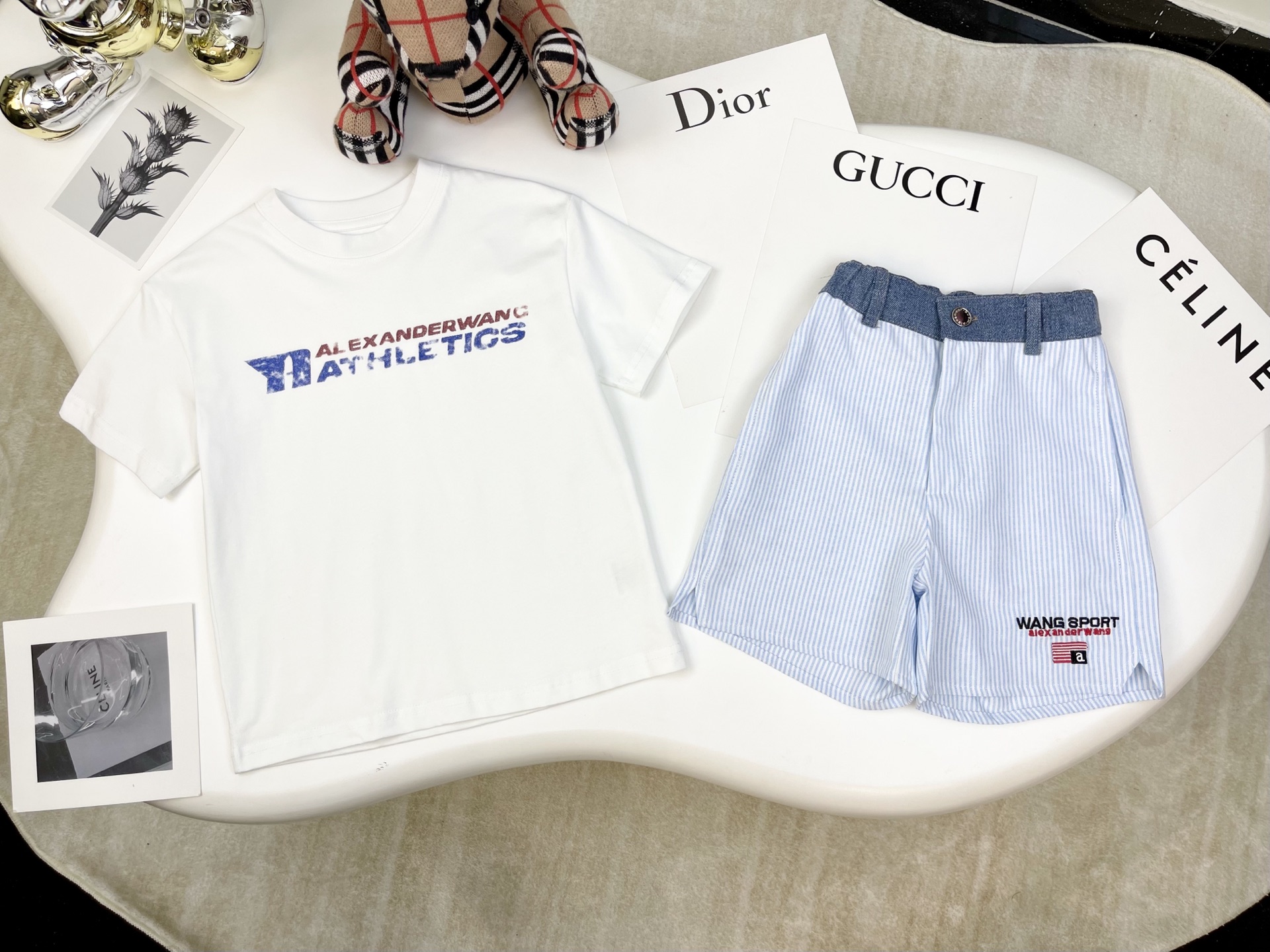❤️Sin menos @78 camiseta de manga corta, pantalones cortos 148 @ @conjunto 178 ALEXANDERWANG Alexander Wang 2025 verano…