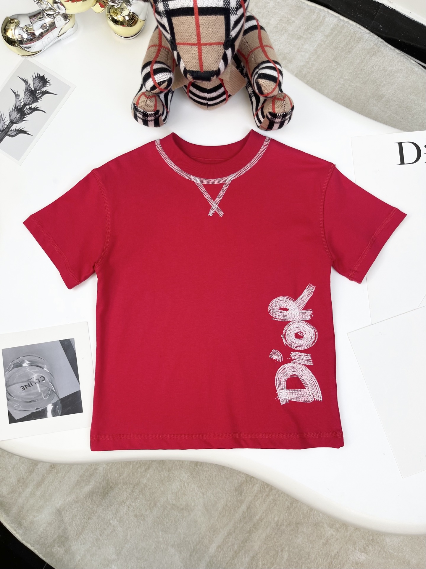 ❤️ sin menos camiseta @88 tallas: 100-110-120-130 jDIOR Dior 2025 nueva camiseta infantil de verano, camiseta con estam…