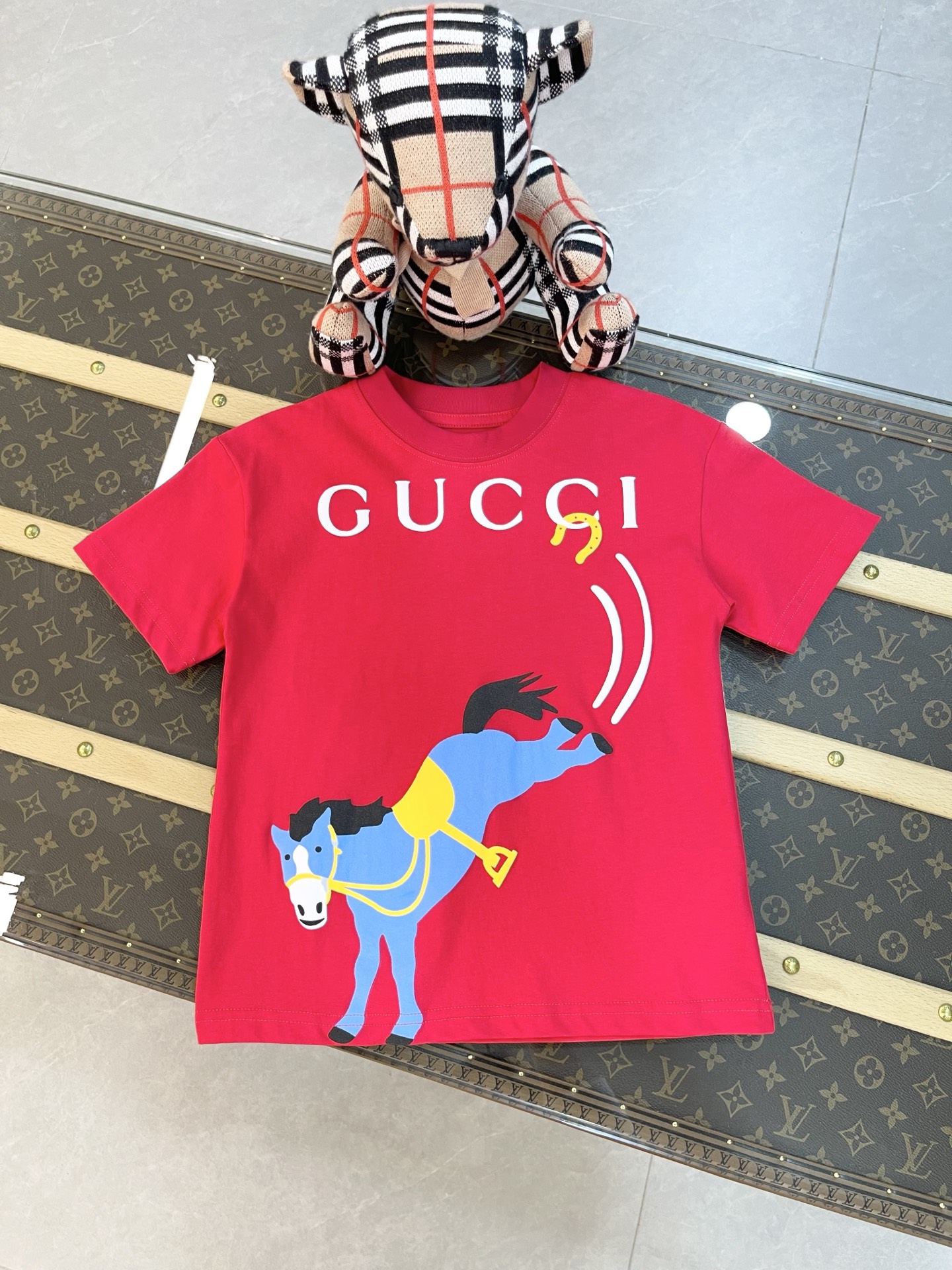 Talla 90-170 cm @59@ sin descuento, camiseta de manga corta nueva para niños de Gucci 2026 primavera temprana, serie de…