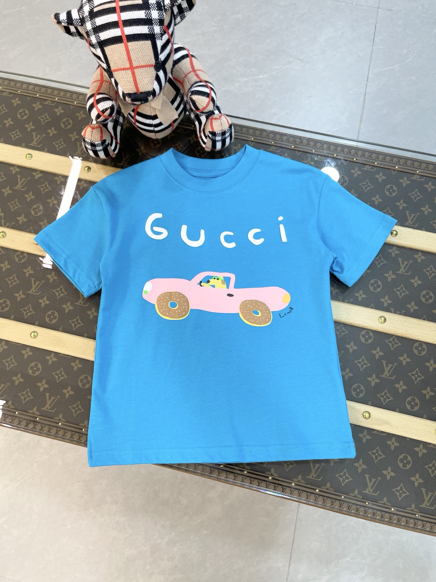 Precio de venta ¥79 sin menos GUCCI 古奇 2026 primavera temprana ropa infantil nueva camiseta de manga corta con estampad…
