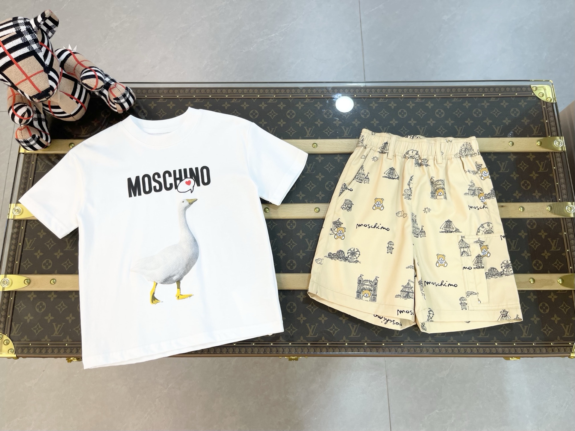 Tallas: 100-150 @178 sin descuento, camiseta individual ¥88 MOSCHINO Moschino camiseta de manga corta nueva para niños …