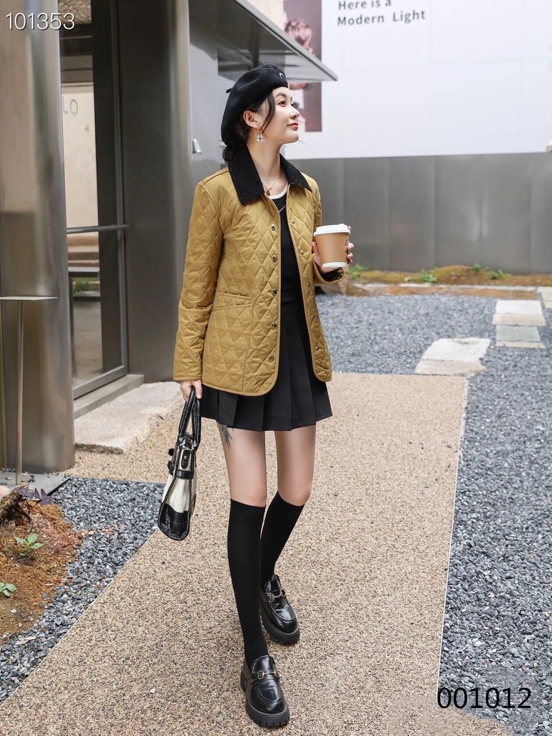 Elegant Quilted Jacket - Classic Fall/Winter Style, Available in Beige 5 a1705454533635 8434