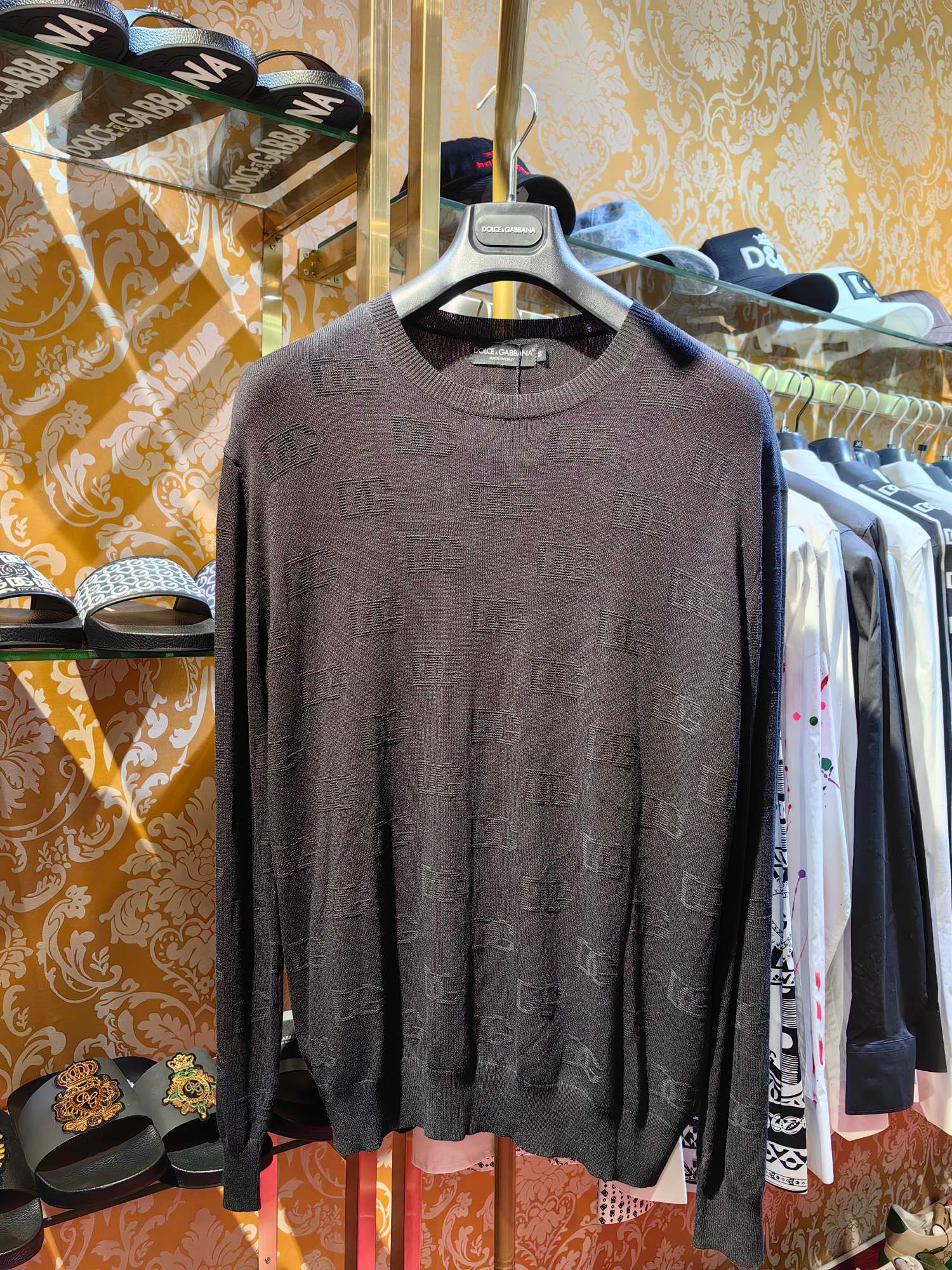 𝘿𝙊𝙇𝘾𝙀 & 𝙂𝘼𝘽𝘽𝘼𝙉𝘼 2023 Otoño/Invierno Nuevo Estilo, Suéter de Manga Larga de Alta Calidad con Letras DG, Teji…
