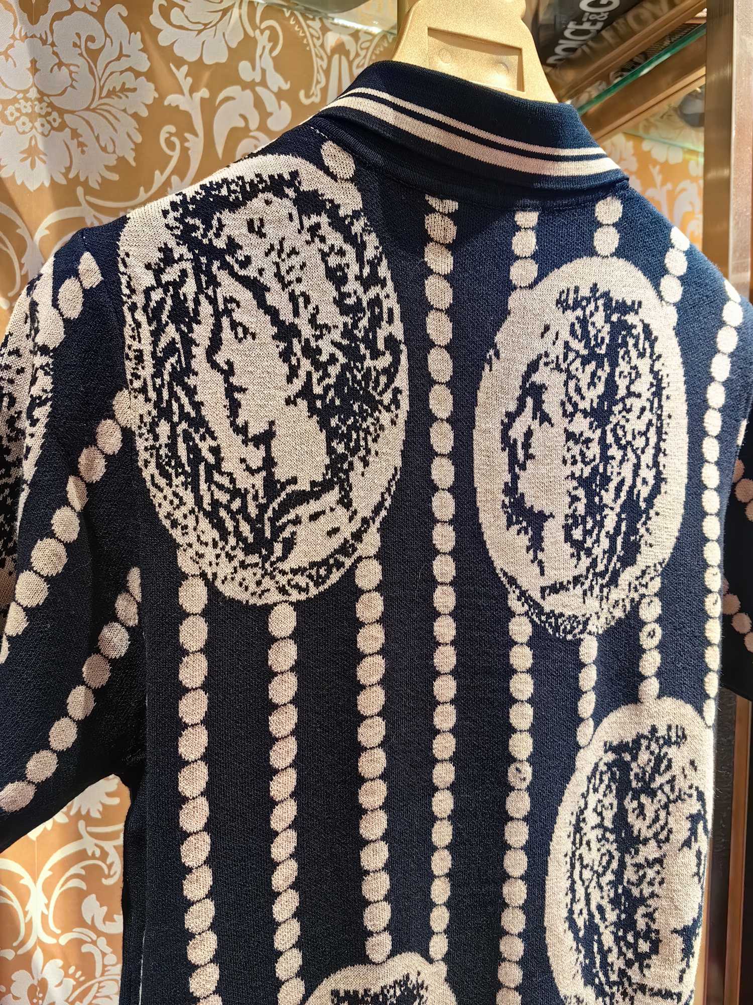DOLCE & GABBANA Jersey Knit Polo Shirt with Roman Coin Print 8 a1742895081773 8803
