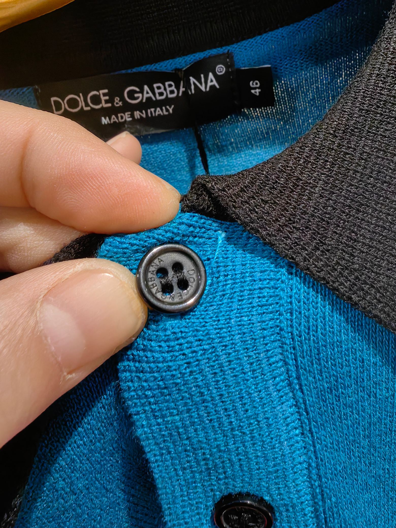 DOLCE & GABBANA Men's Blue Jersey Knit Polo Shirt with DG Embroidery 5 a1743054179730 0246