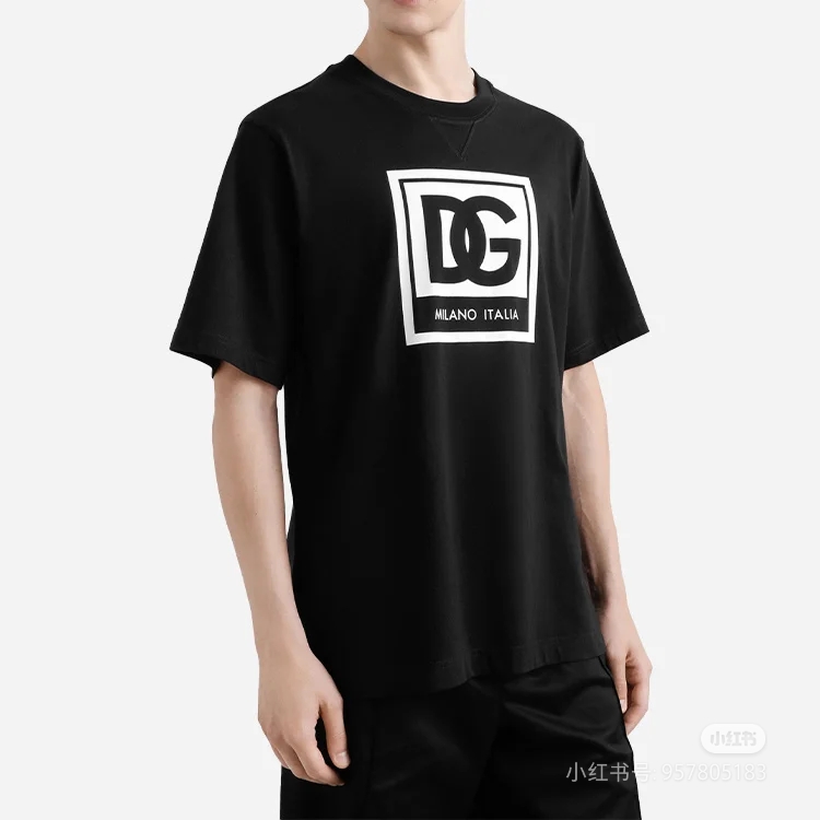 DOLCE & GABBANA Men's Black Graphic Print Crew Neck Short Sleeve T-Shirt 2 a1743246577938 8612