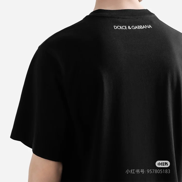 DOLCE & GABBANA Men's Black Graphic Print Crew Neck Short Sleeve T-Shirt 5 a1743246577942 7143