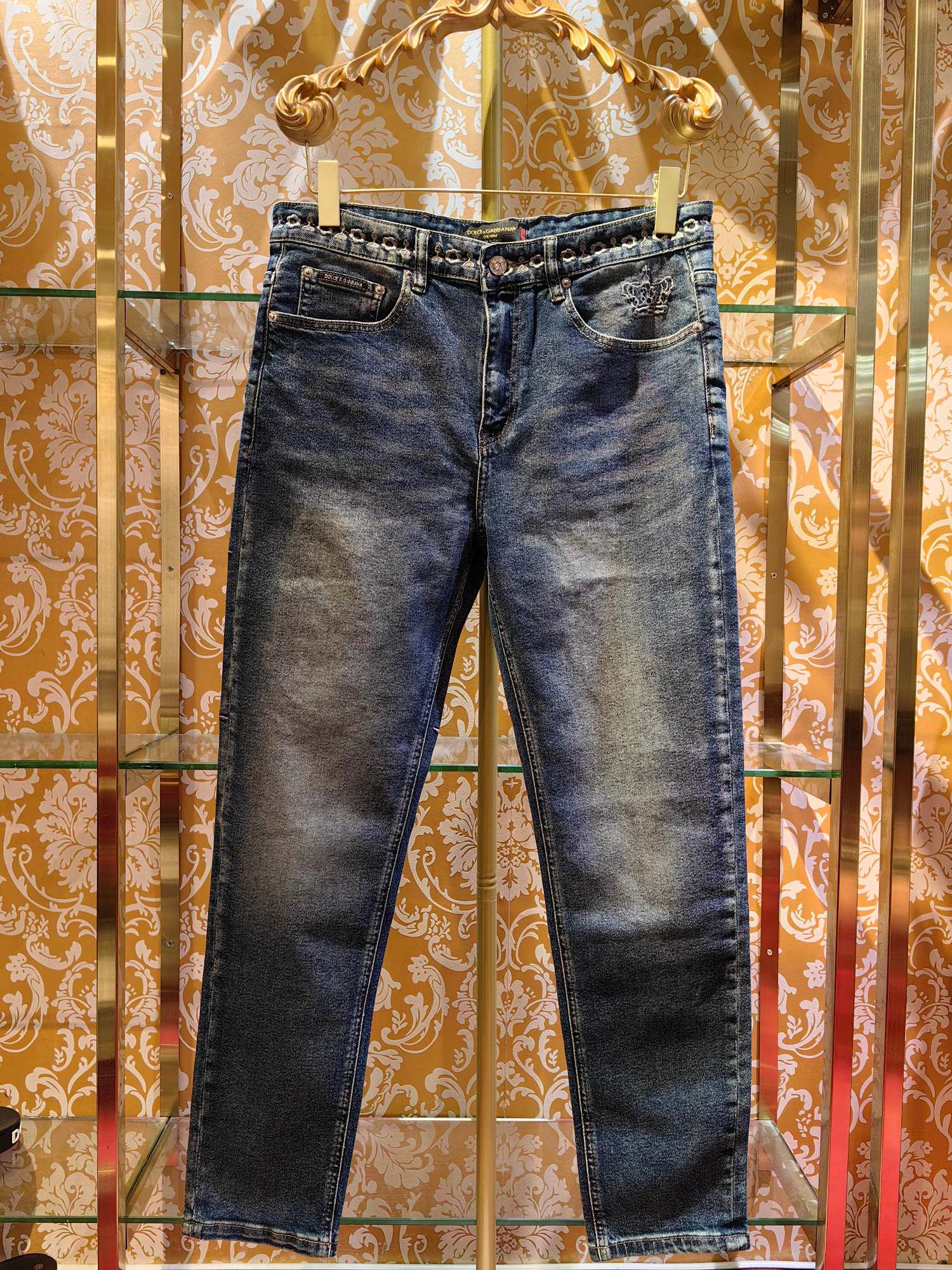 DOLCE & GABBANA p400専柜同步 牛仔裤 修身デザイン