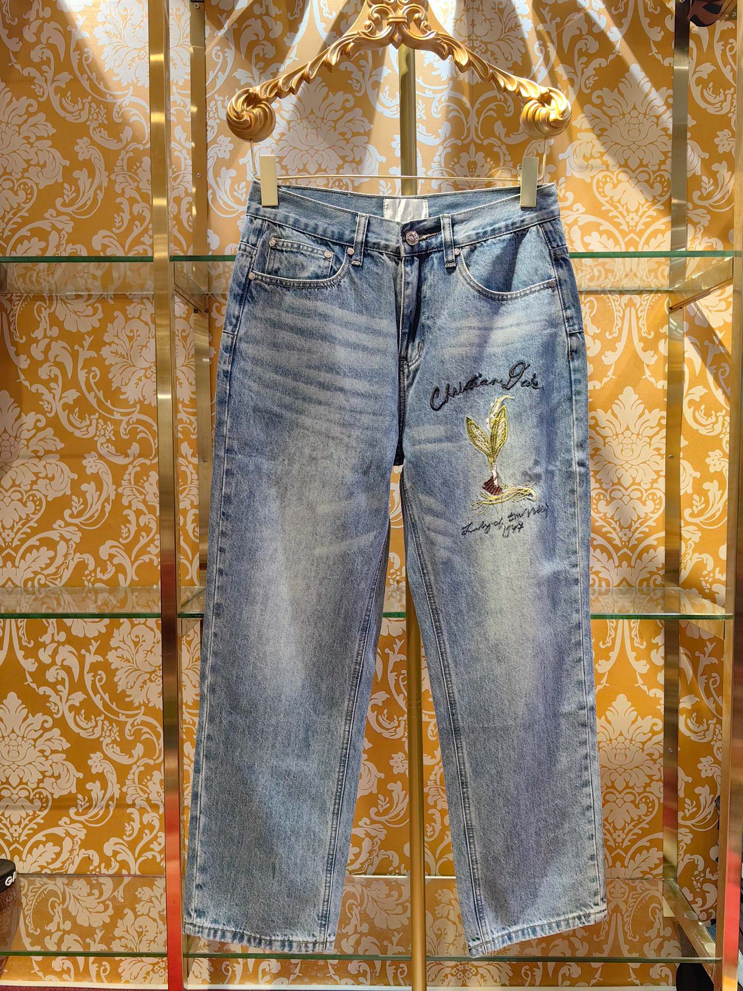 DIOR P400専柜同步 牛仔裤 前後刺繍工芸カスタム