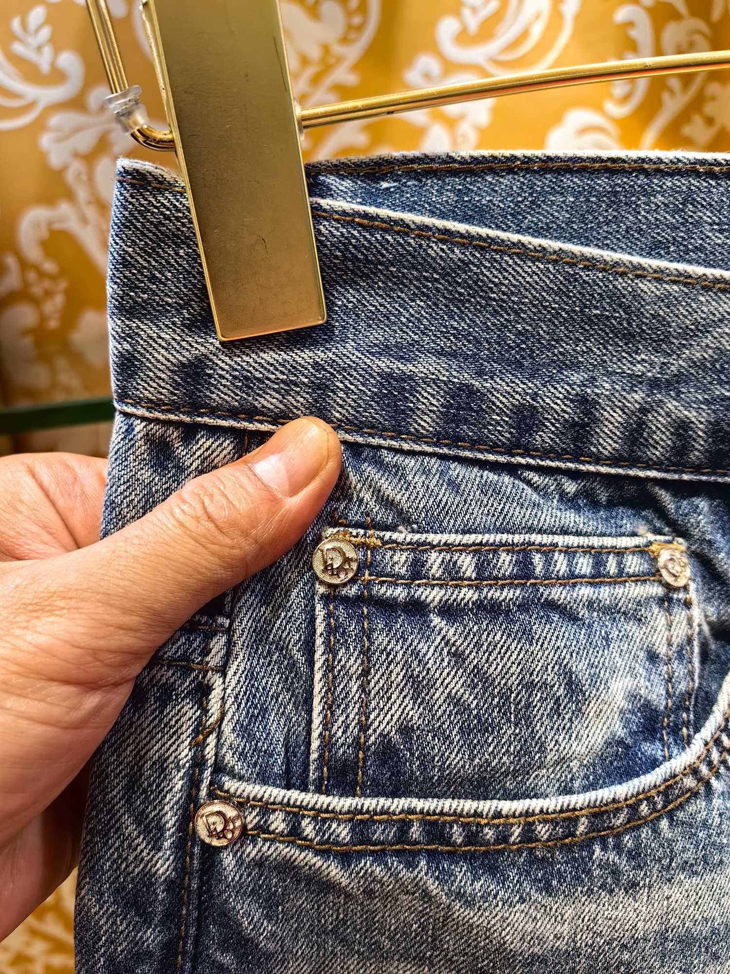 DIOR P400専柜同步 牛仔裤 前後刺繍工芸カスタム