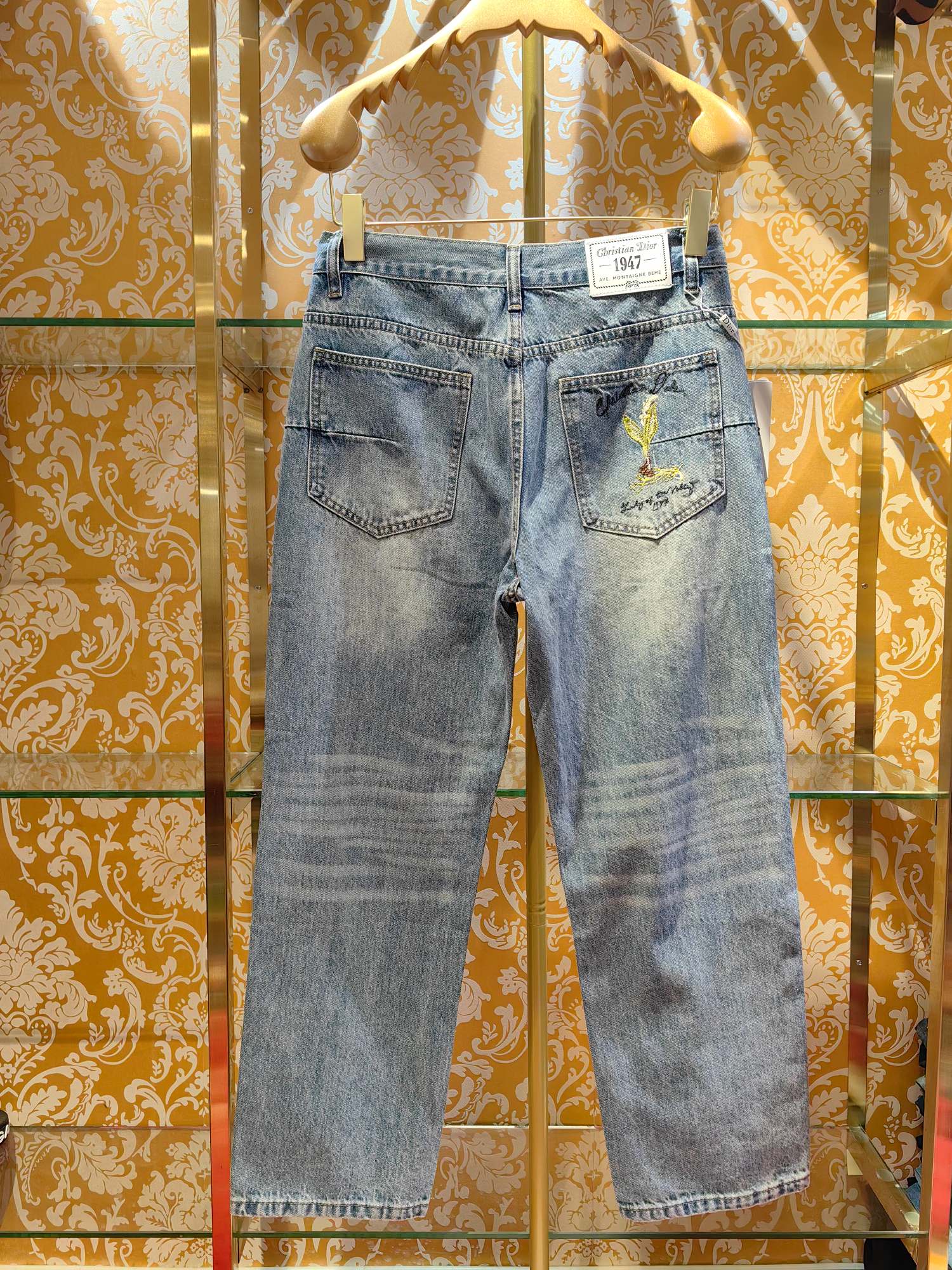 DIOR P400専柜同步 牛仔裤 前後刺繍工芸カスタム