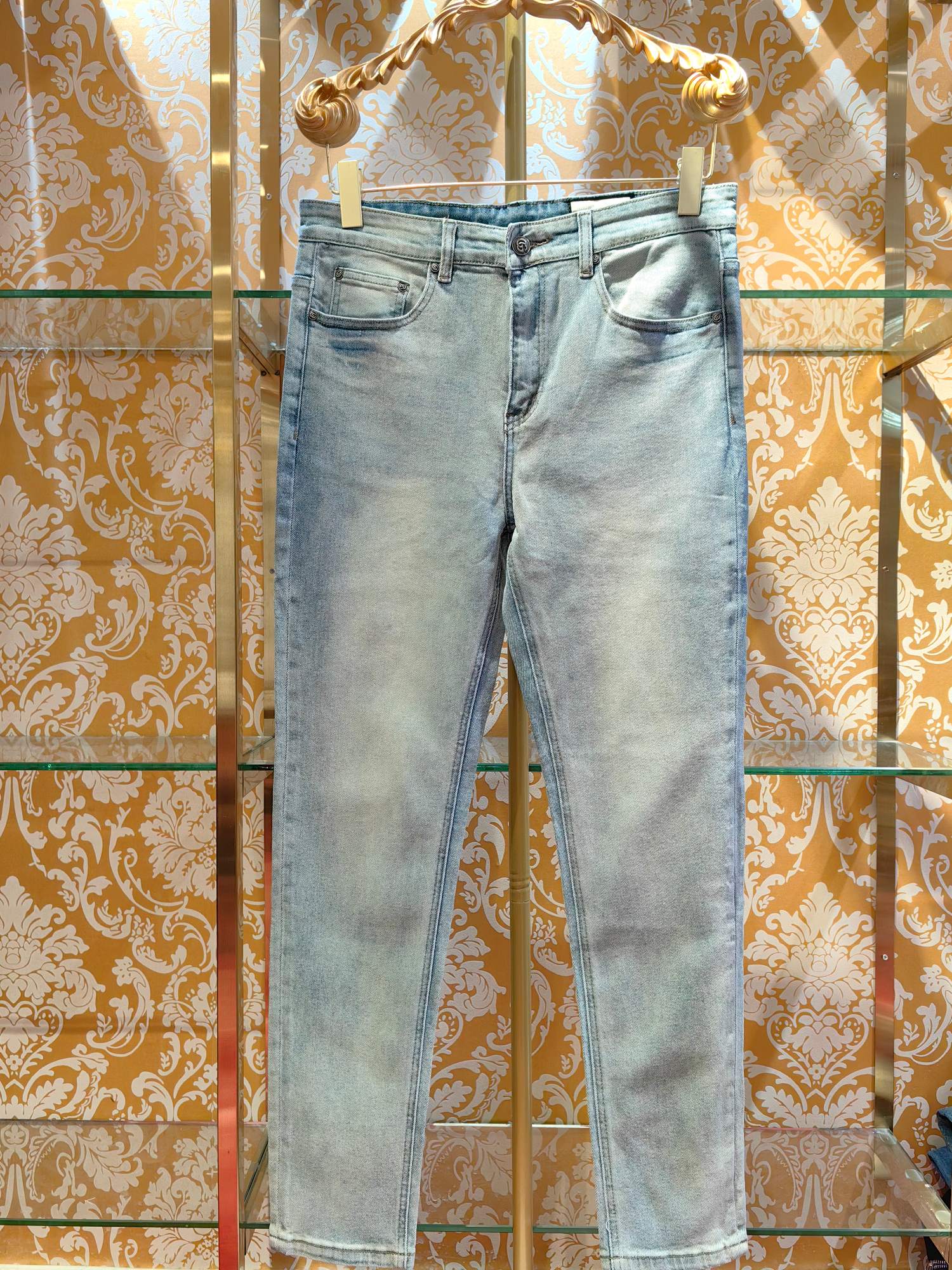 GUCCI p400専柜同步 高品質刺繍デニムパンツ