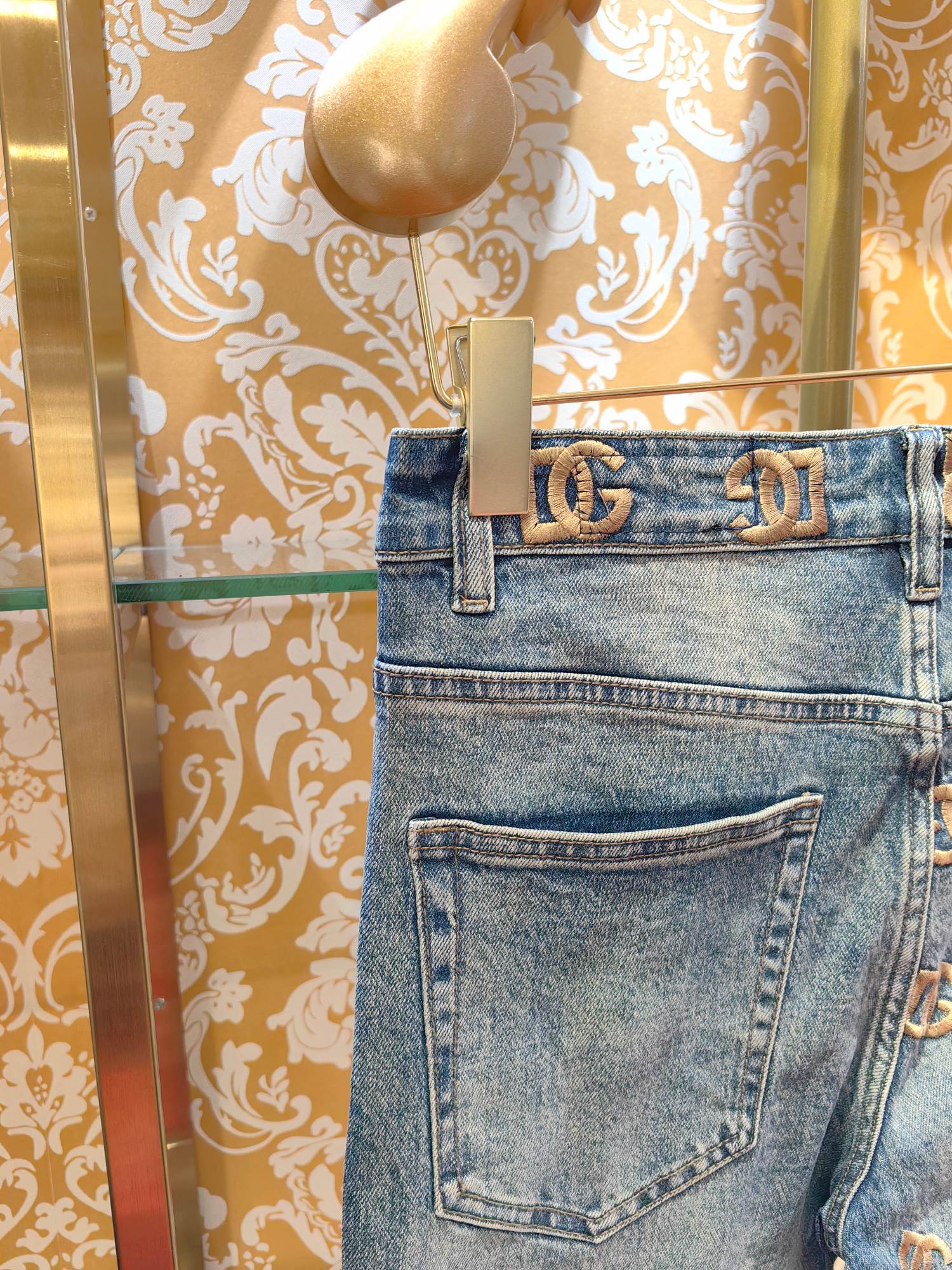 DOLCE & GABBANA p400専柜同步 デニムパンツ ブルー 修身デザイン