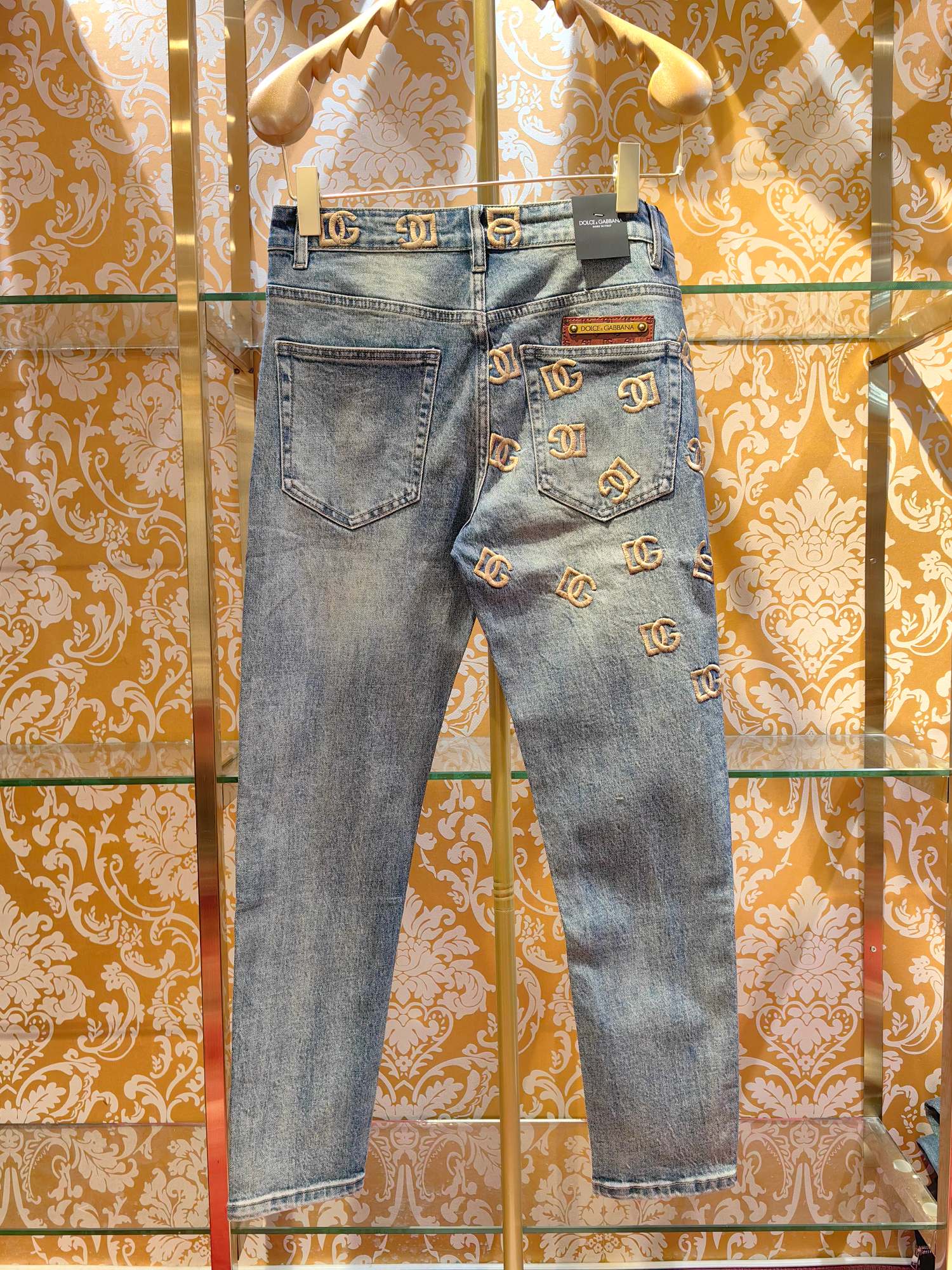 DOLCE & GABBANA p400専柜同步 デニムパンツ ブルー 修身デザイン