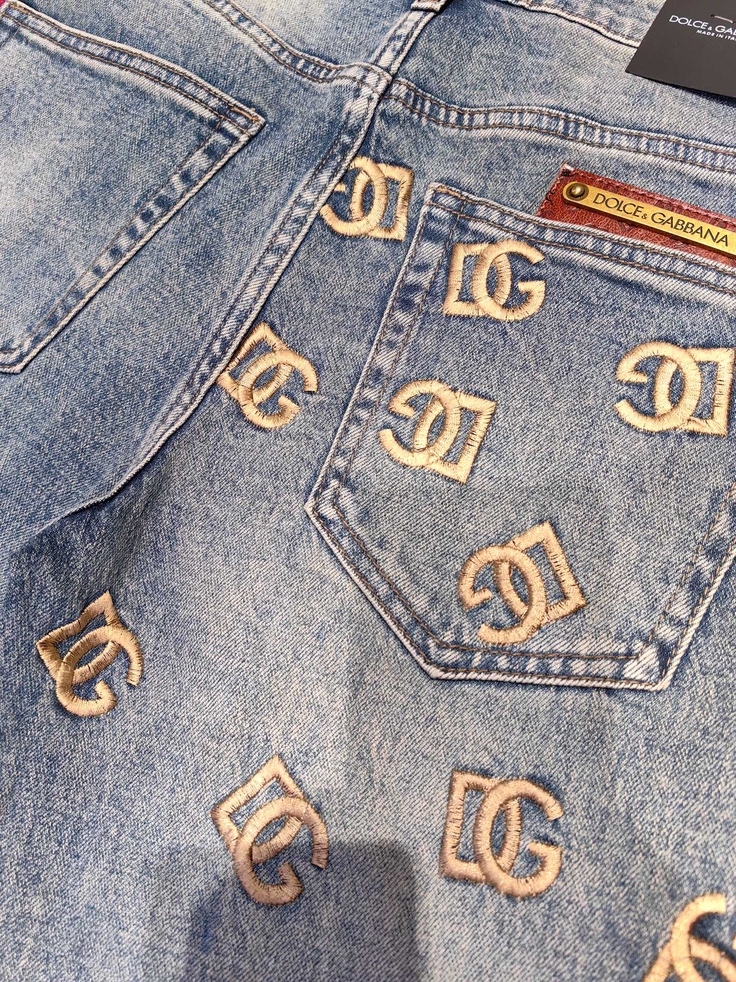 DOLCE & GABBANA p400専柜同步 デニムパンツ ブルー 修身デザイン