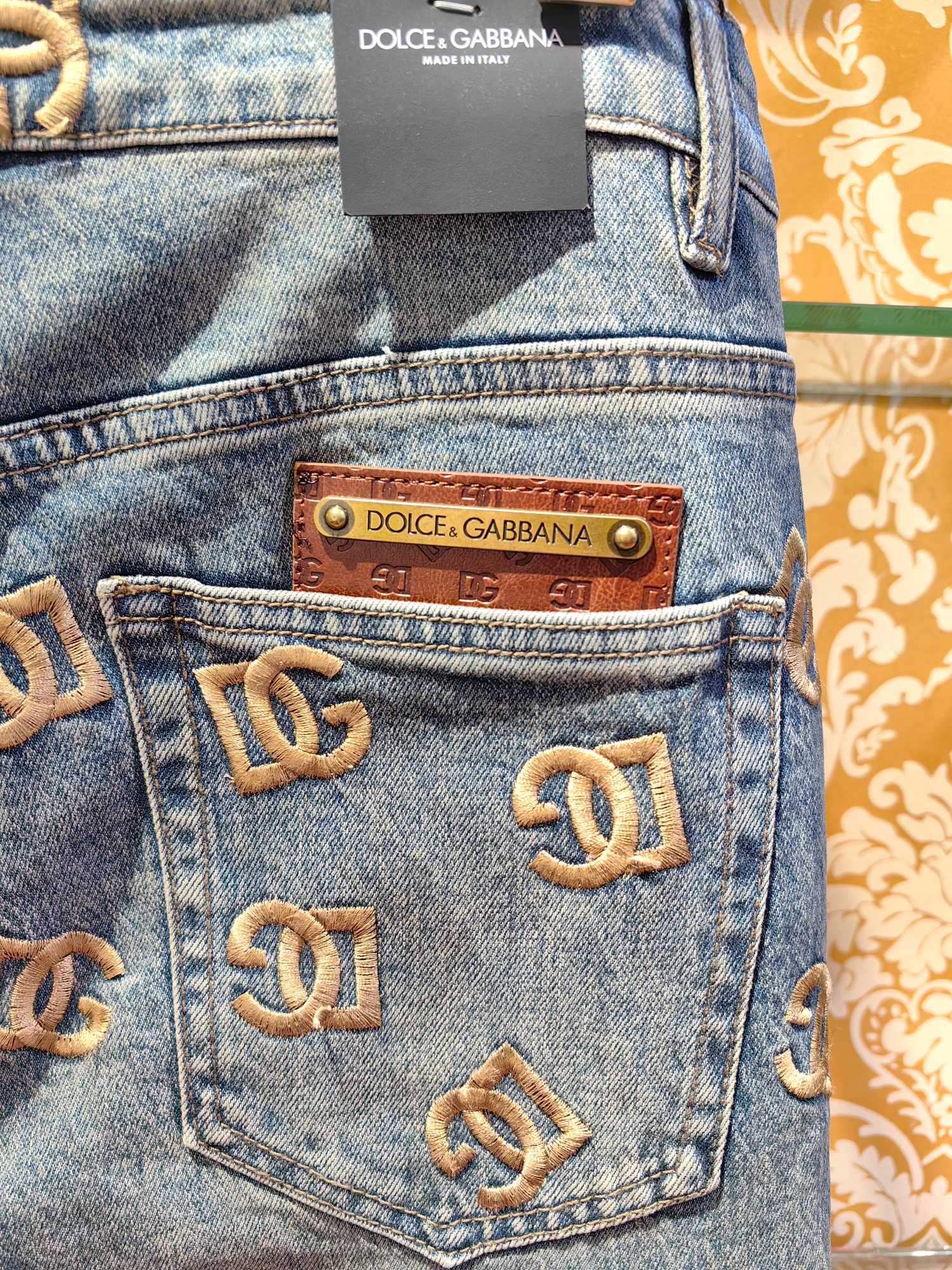 DOLCE & GABBANA p400専柜同步 デニムパンツ ブルー 修身デザイン