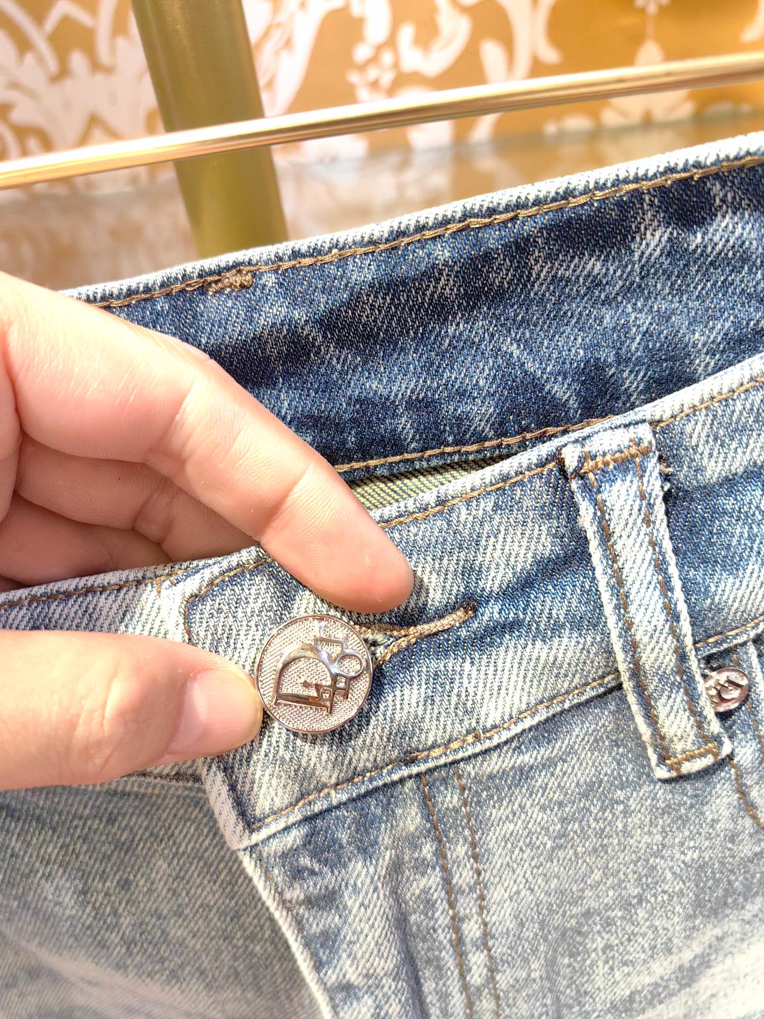 DIOR P400専柜同步 完璧なブルー牛仔パンツ