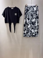 Replica 2023 Perfect Luxury
 Chanel Clothing Skirts T-Shirt Printing Short Sleeve