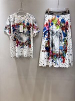 Dior Clothing Skirts T-Shirt Printing Short Sleeve