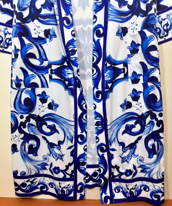 High-End Women’s Clothing: D&G/Dougabana Blue Tan Collection with Long Waist Belt - 图片 6