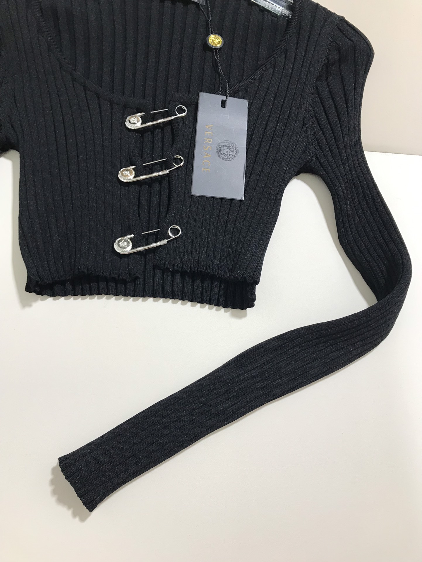 High-Quality Women’s Clothes: Versace/French Chest, Big Round Collar, Knitted Shirts Inspired by US Monuments - 图片 6