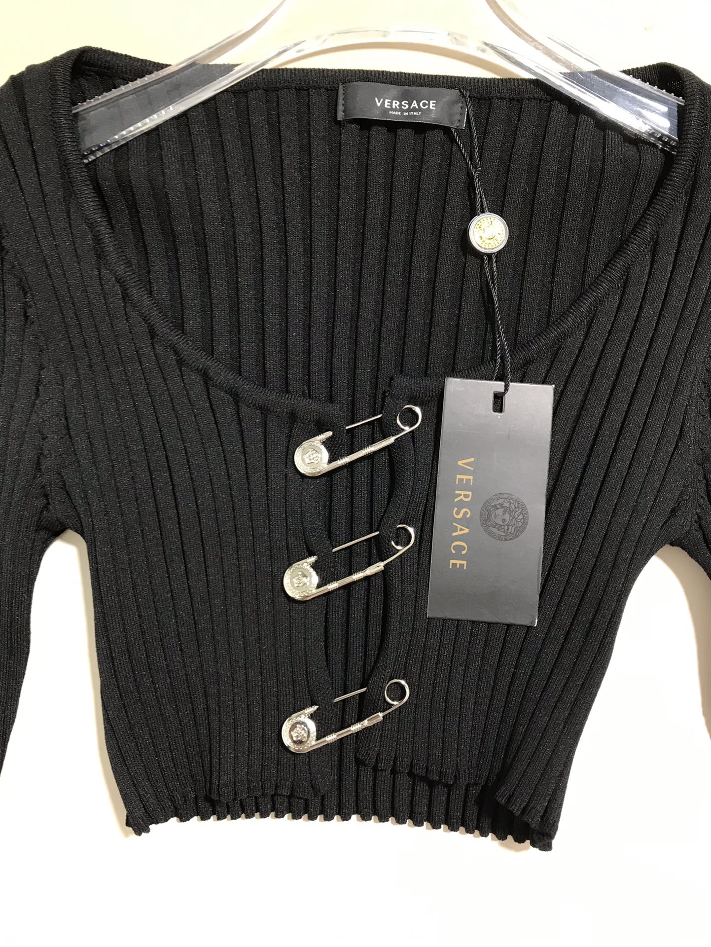 High-Quality Women’s Clothes: Versace/French Chest, Big Round Collar, Knitted Shirts Inspired by US Monuments - 图片 4