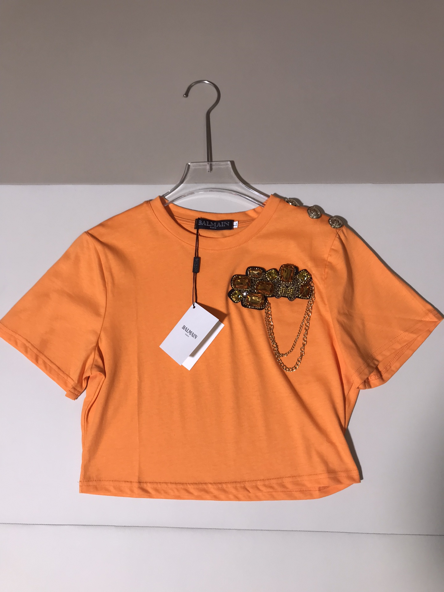 “High Quality Women’s Clothes: 🔥🔥Balmain Package Featuring Battered Money Detached Chains T-shirt” - 图片 1