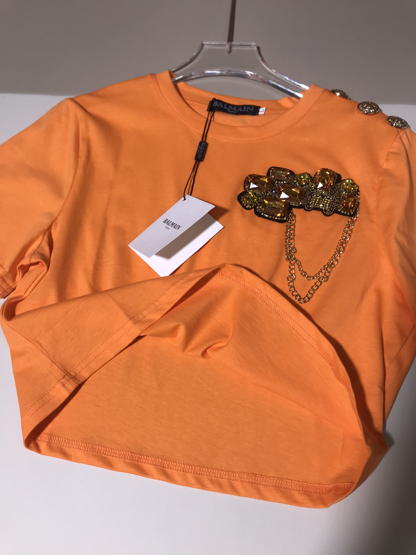 “High Quality Women’s Clothes: 🔥🔥Balmain Package Featuring Battered Money Detached Chains T-shirt” - 图片 6
