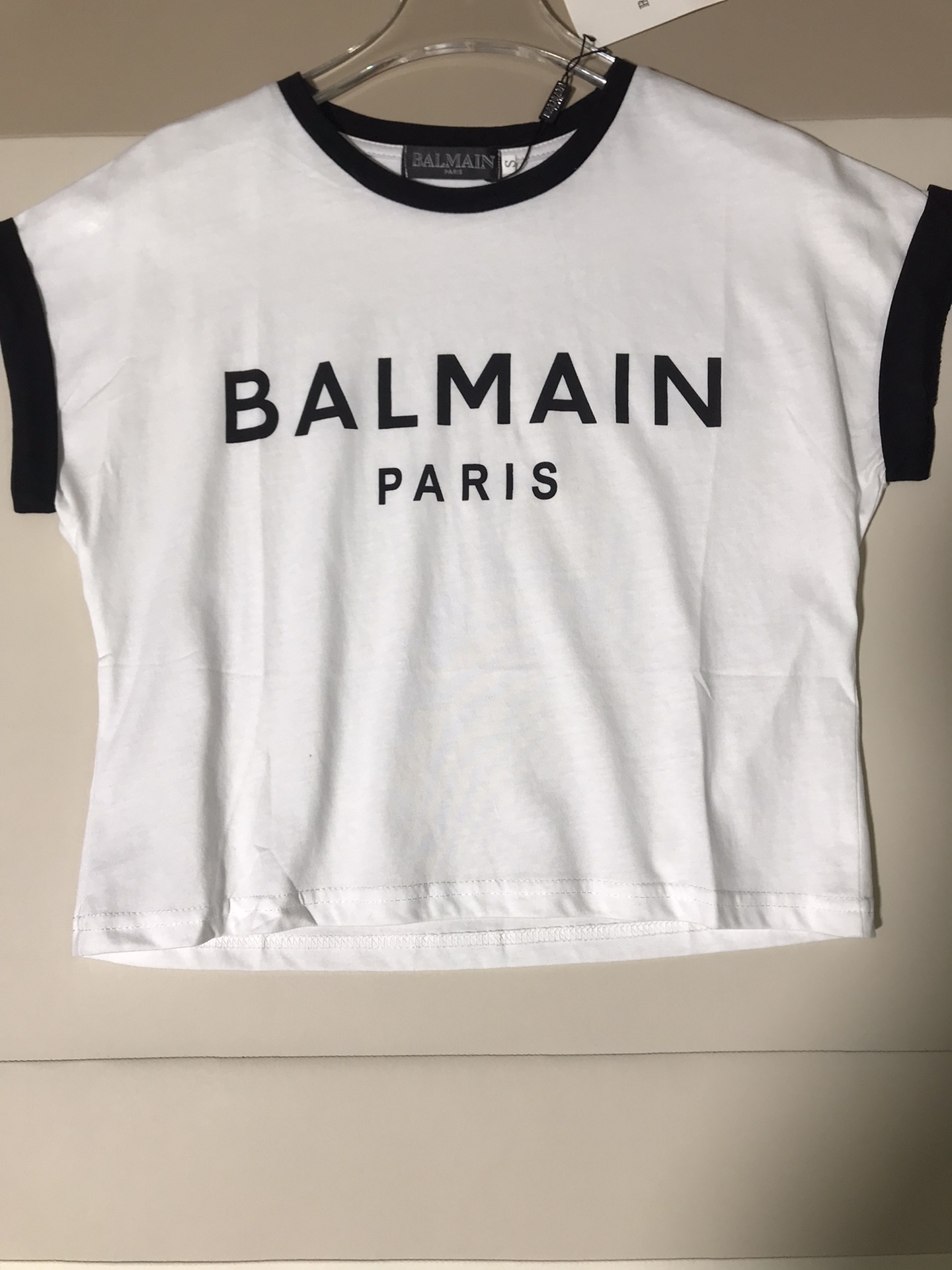 High-end Women’s Clothing: Balmain’s New Black and White Logo T-Shirt in Various Sizes - 图片 4