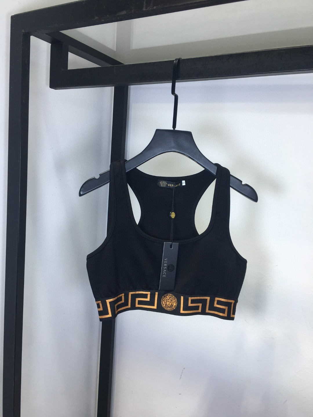 Versace women's 180 set Greek key trim Medusa camisole and pleated skirt two-piece set. Sizes S M L XL.-Big cat