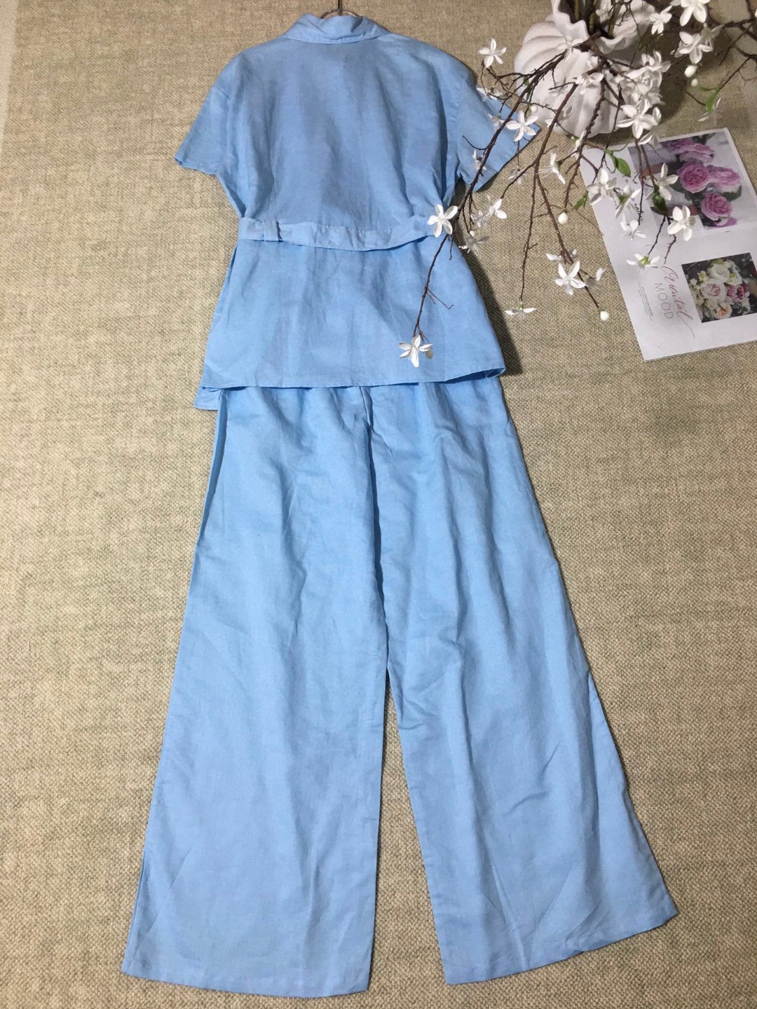 High-Quality Women’s Suit with Embroidered Short-Sleeved Shirt and Thong Set - 图片 7