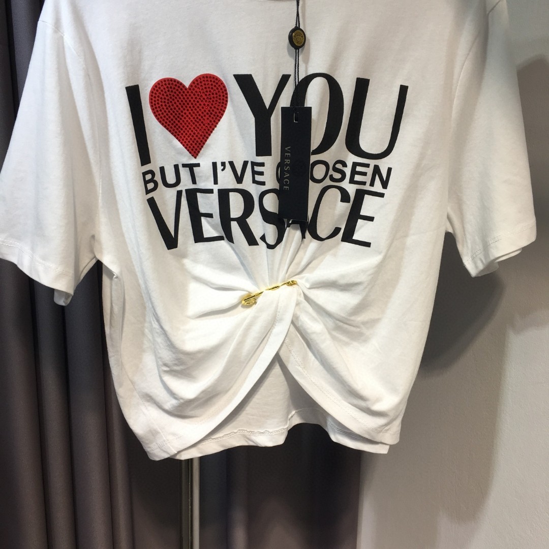 High Quality Women’s Clothes: Versace/Franch Cheap Series with Burned Emblem Embroidered Recreational T-Shirts - 图片 3