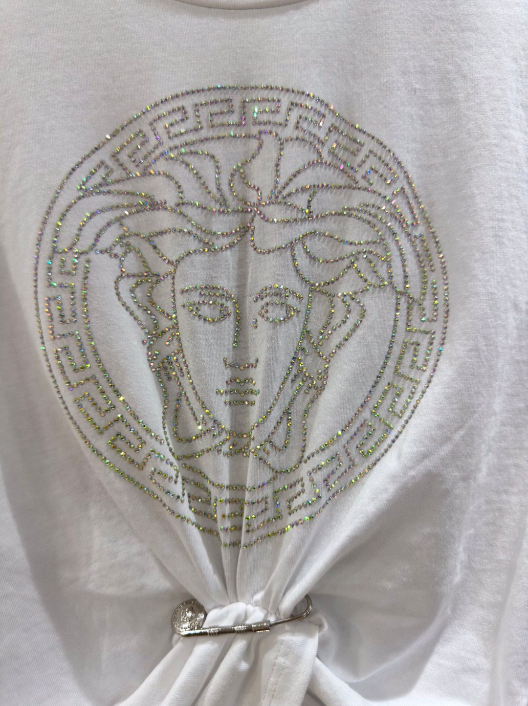 P299 HIGH-QUALITY WOMEN’S DRESS WITH PACKAGING VERSACE/ VAN SAGEUR MEDUSA’S METALLIC BUTTON T-SHIRT. SMLXL - 图片 5