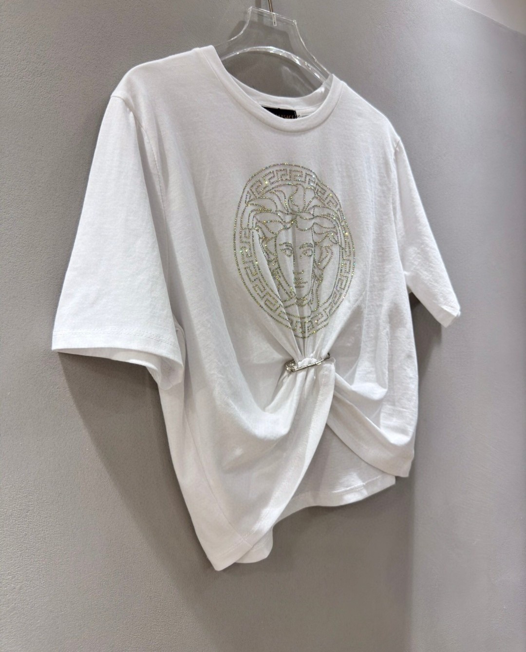 P299 HIGH-QUALITY WOMEN’S DRESS WITH PACKAGING VERSACE/ VAN SAGEUR MEDUSA’S METALLIC BUTTON T-SHIRT. SMLXL - 图片 9