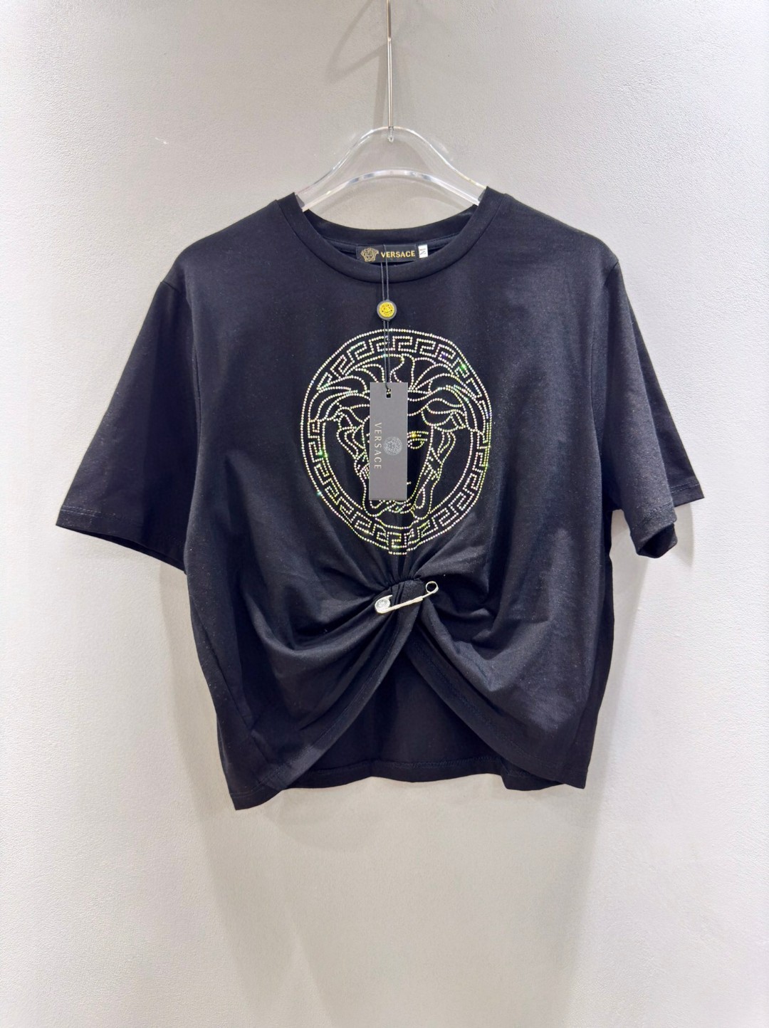 P299 HIGH-QUALITY WOMEN’S DRESS WITH PACKAGING VERSACE/ VAN SAGEUR MEDUSA’S METALLIC BUTTON T-SHIRT. SMLXL - 图片 1