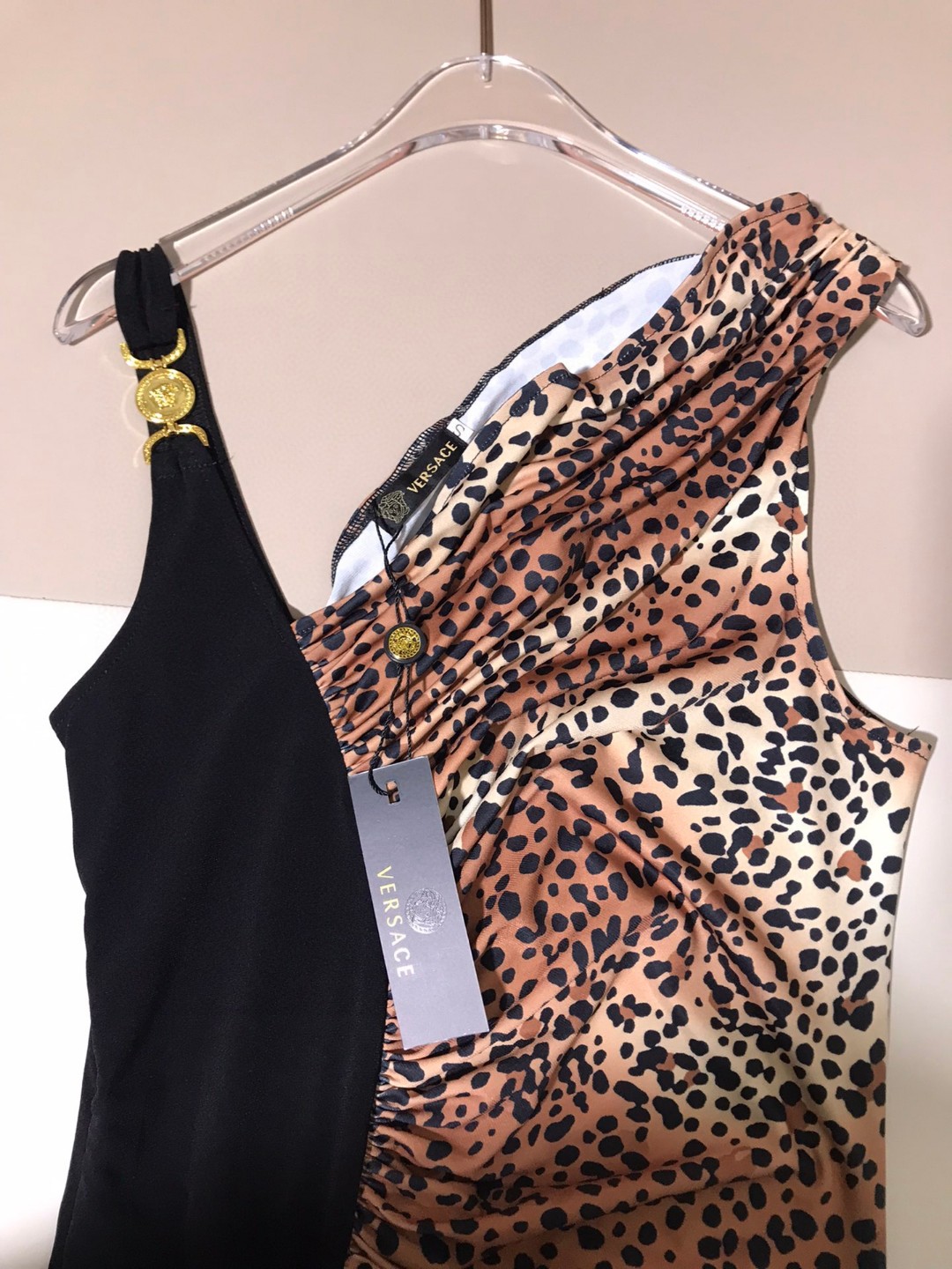 High-Quality Women’s Clothes: Versace/Franch Asymmetrical Dress, Leopard Tweed, Velvet – SMLXL - 图片 5