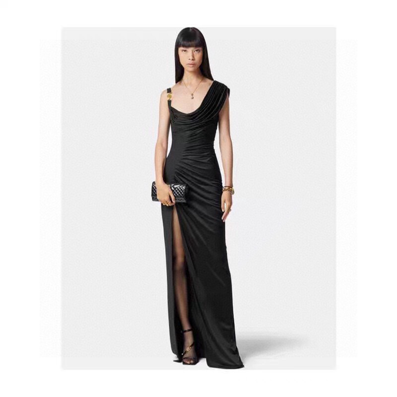 p495 High Quality Women’s Clothes Packed with Versace/Franch. The asymmetrical cruising dress, the smlx, the smlxl - 图片 1