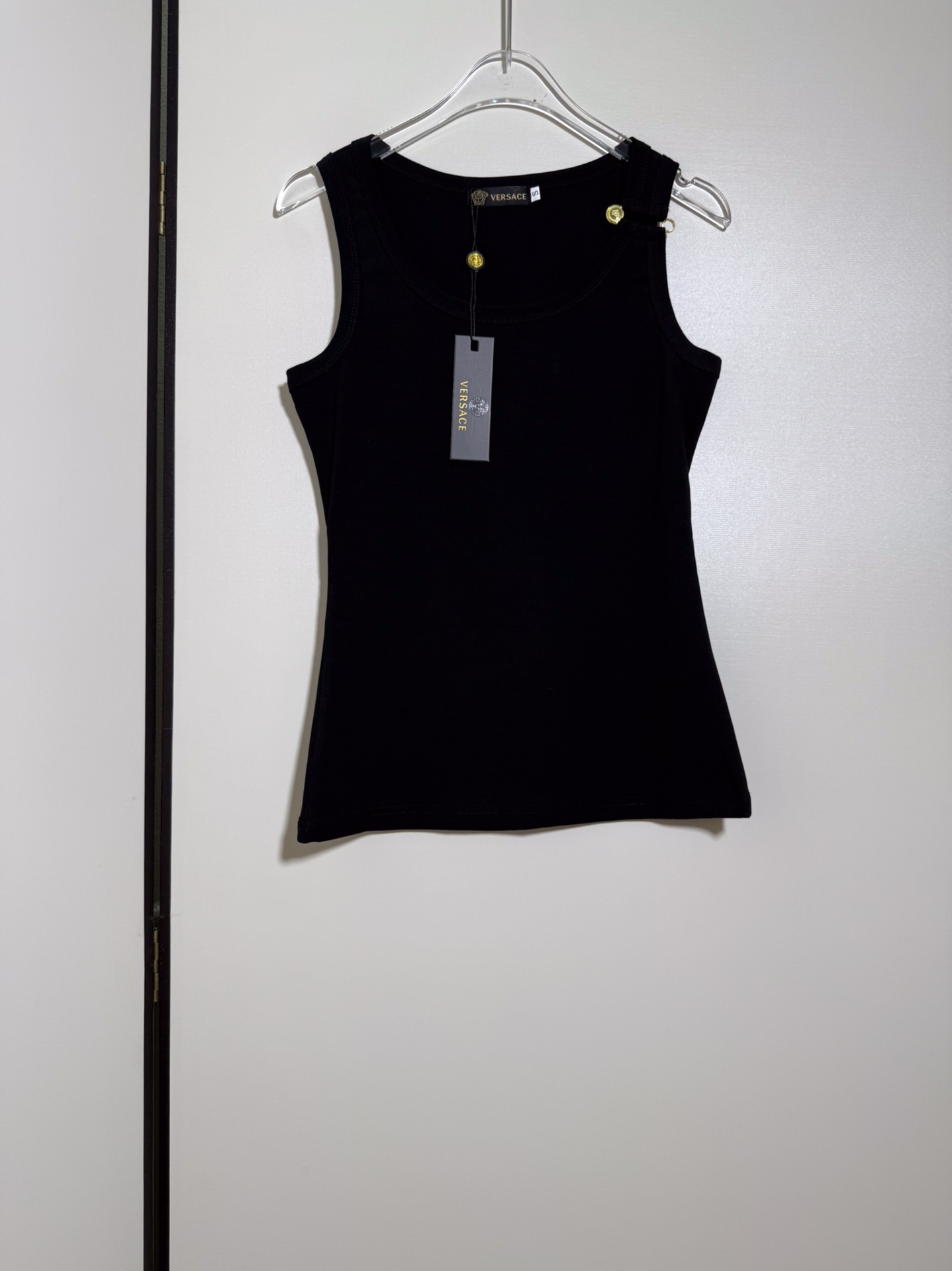 High-End Women’s Clothing: Versace/Phanschet Vest Belts with Metal Ink Details