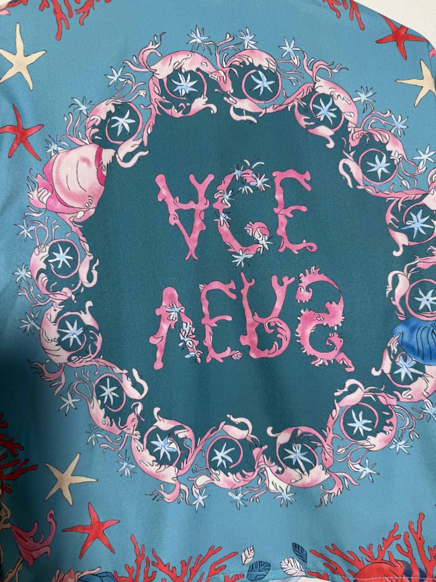 “High-Quality Women’s Outfits: Blue Seashell Print Long-Sleeved Shirts in Various Sizes” - 图片 8