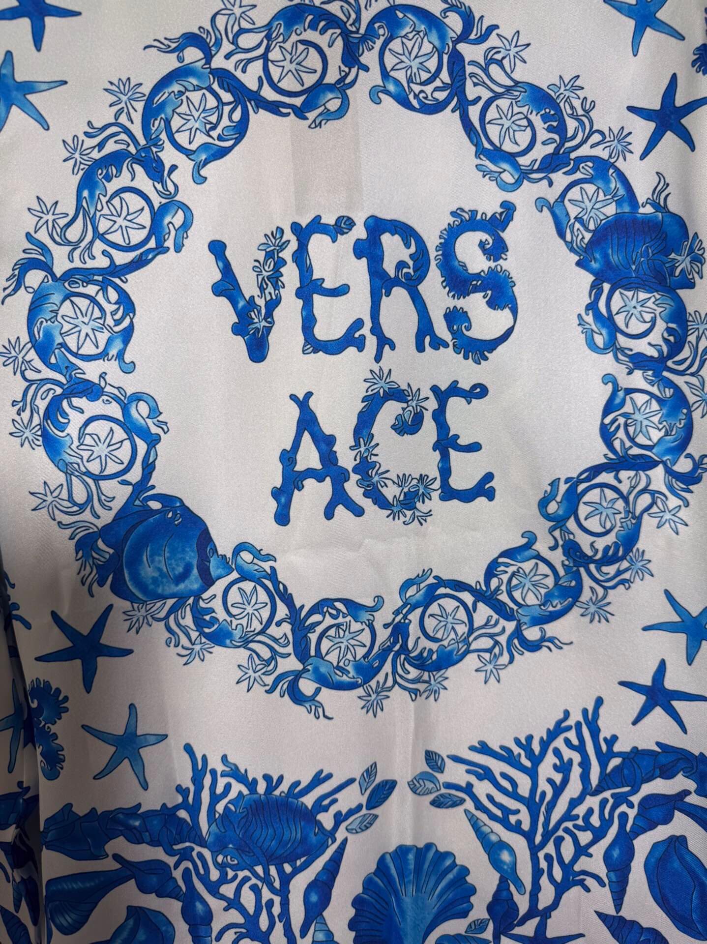 “Versace/Franch Chest Women’s Clothes: Blue Bottom Star, Barlock Seashell, Seastars, Long-Sleeved Shirts SMLXL” - 图片 9