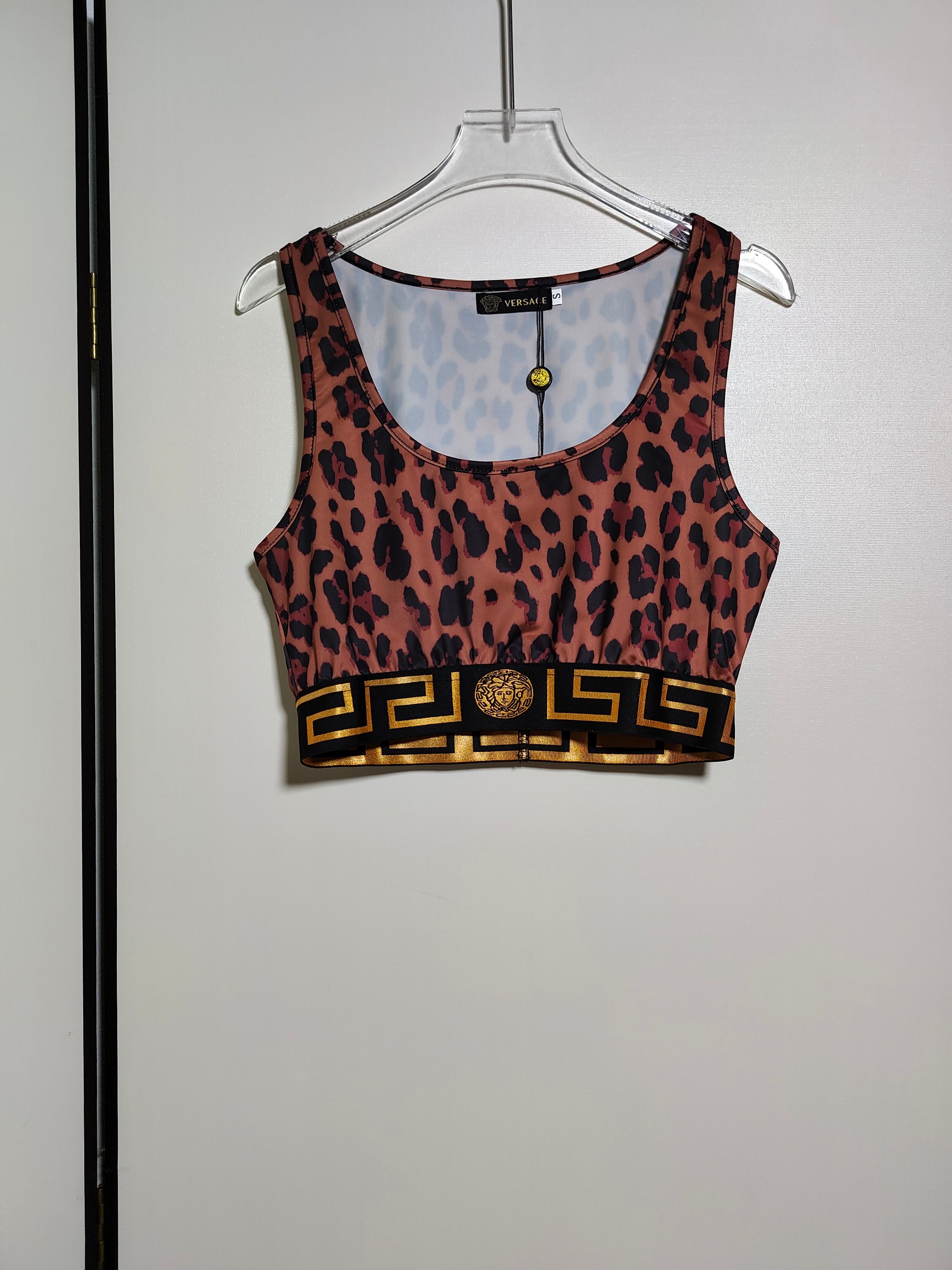 Versace women's leopard print top and leggings set. Sizes S M L XL.-Big cat