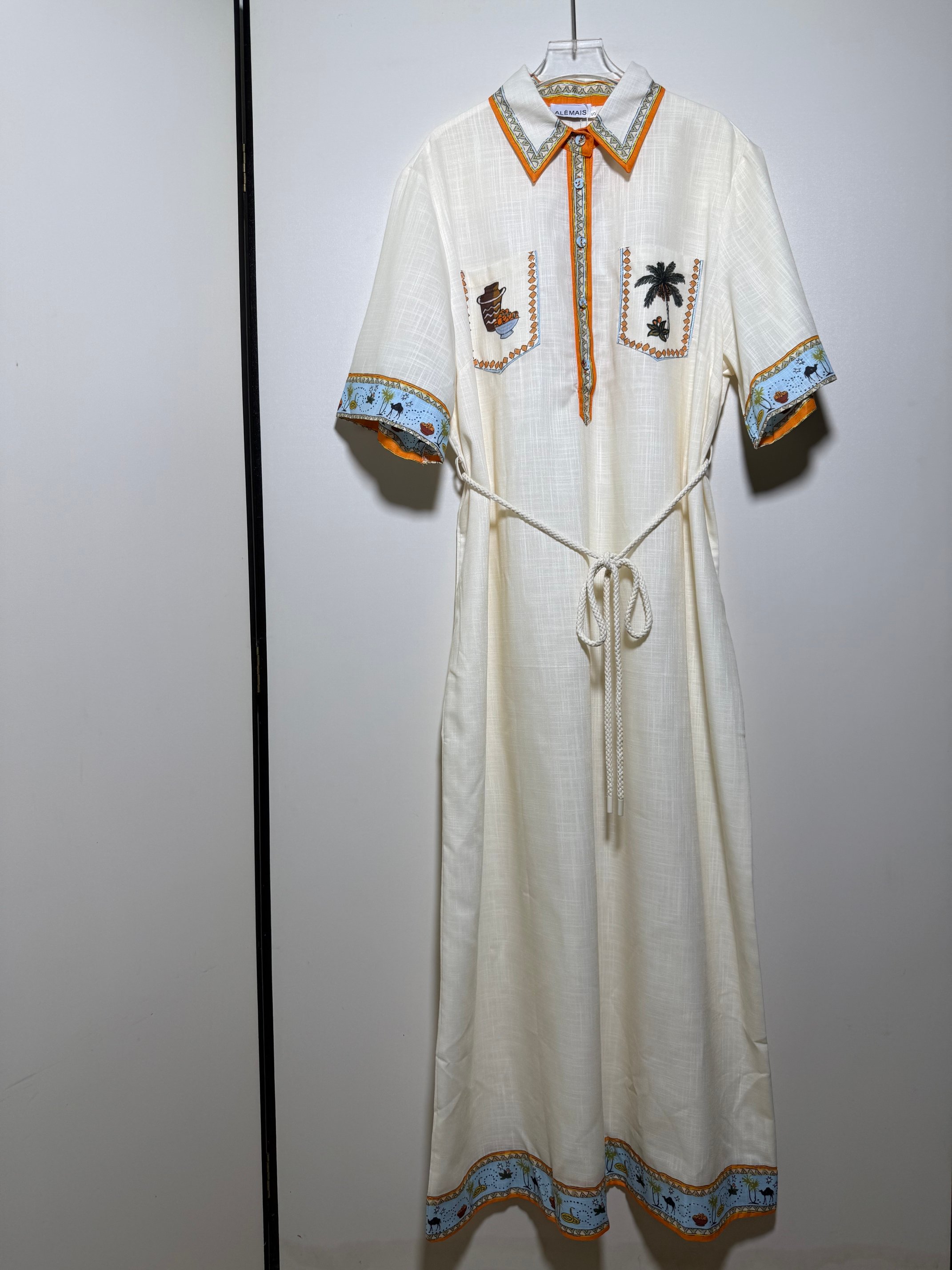 NO:887014,ALEMA*S Australian niche casual palm tree print linen light beige lace waist casual loose short-sleeved shirt dress.SMLXL, women's clothing, skirts, shirts, T-shirt,19860909ALEMA*S 澳洲小众休闲棕桐树印花亚麻浅米色系绳收腰休闲宽松短袖衬衫连衣裙.SMLXL,女装,skirts,shirts,T-shirt,,Women's clothing
