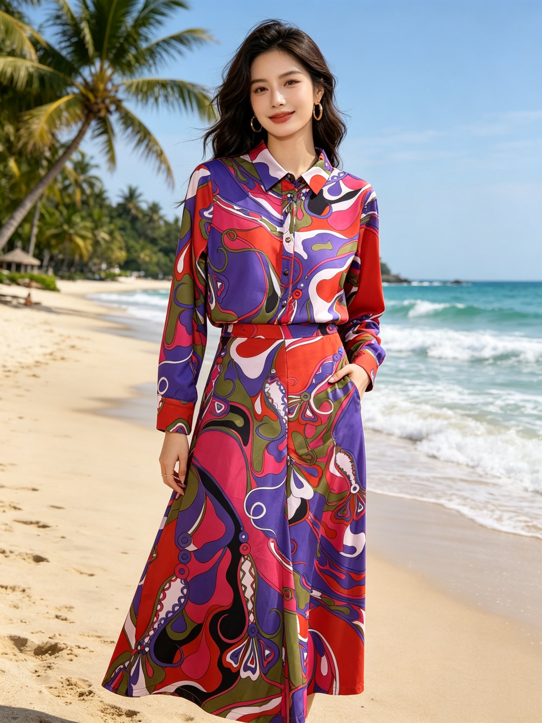 NO:925186,Suit PUC** new multi-color geometric swirl printed lapel long-sleeved shirt + casual wide-leg trousers, two-piece home pajama style suit.SMLXL,,shirts,19860909套装PUC**新款多色几何漩涡印花翻领长袖衬衫＋休闲阔腿长裤 居家睡衣风套装两件套.SMLXL,,shirts,,Women's clothing
